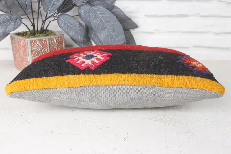 Pillow for Sofa, Kilim Pillow, Home Decor Pillow, 8x16 Red Cushion, Meditation Cushion, Accent Pillow Cover, Cushion Cover, Toss Pillow Sham - 5