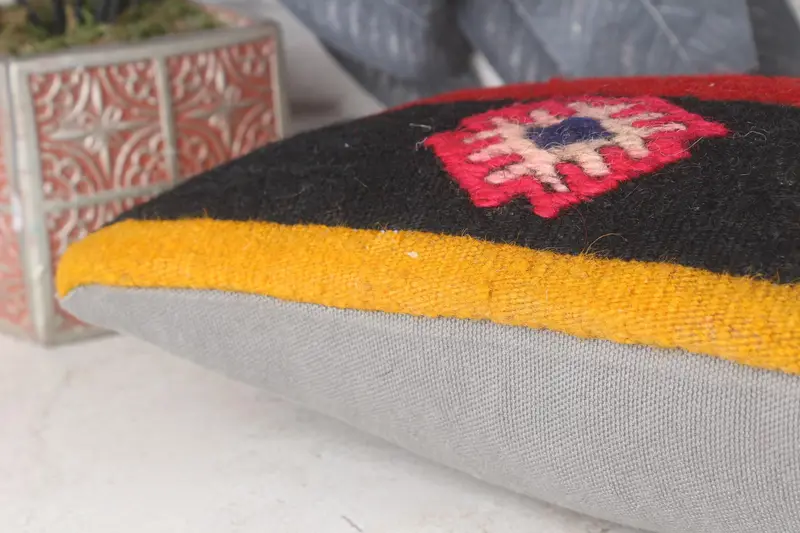 Pillow for Sofa, Kilim Pillow, Home Decor Pillow, 8x16 Red Cushion, Meditation Cushion, Accent Pillow Cover, Cushion Cover, Toss Pillow Sham - 7