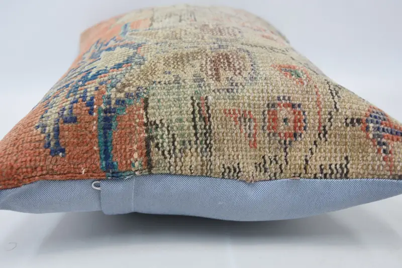 Turkish Kilim Pillow, Retro Throw Cushion Case, Pillow, 16x24 Orange Cushion Cover, Antique Pillows, Vintage Kilim Pillow, Handmade Cushion Cover - 5