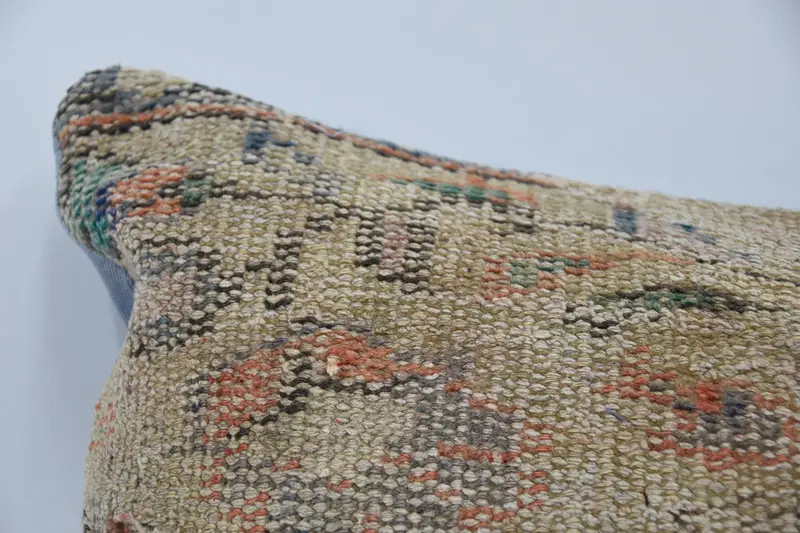 Turkish Kilim Pillow, Retro Throw Cushion Case, Pillow, 16x24 Orange Cushion Cover, Antique Pillows, Vintage Kilim Pillow, Handmade Cushion Cover - 2