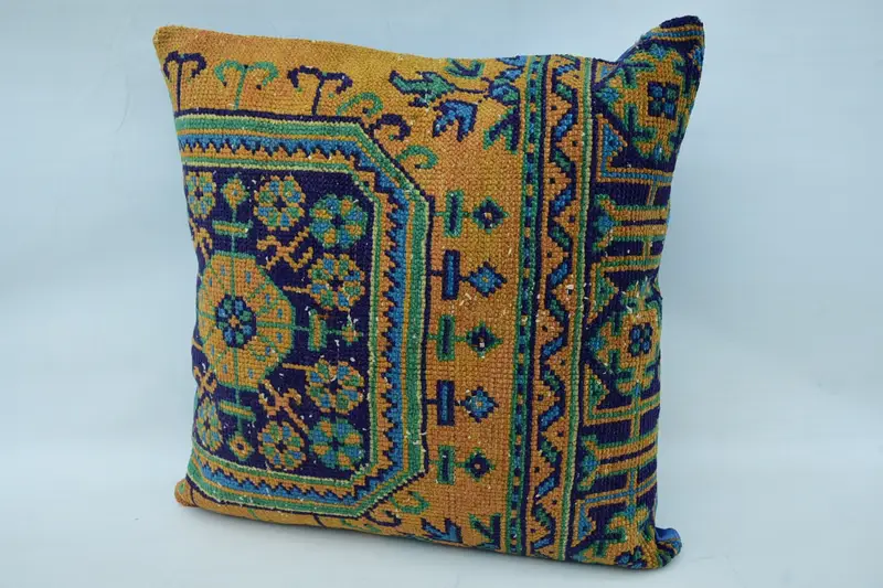 Pillow for Couch, Vintage Pillow, 28x28 Orange Cushion, Comfy Throw Cushion, Cushion Cover, Christmas Pillow Sham, Pillow for Sofa - 3