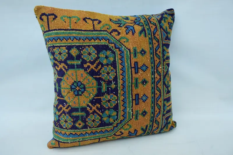 Pillow for Couch, Vintage Pillow, 28x28 Orange Cushion, Comfy Throw Cushion, Cushion Cover, Christmas Pillow Sham, Pillow for Sofa - 2