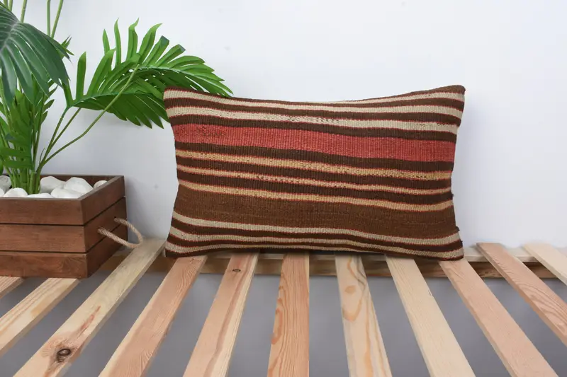 Home Decor Pillow, Couch Pillow Case, Cushion Cover, Kilim Cushion Sham, 12x20 Brown Pillow, Nautical Throw Pillow, Interior Designer Pillow - 1