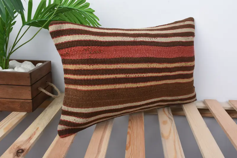 Home Decor Pillow, Couch Pillow Case, Cushion Cover, Kilim Cushion Sham, 12x20 Brown Pillow, Nautical Throw Pillow, Interior Designer Pillow - 4