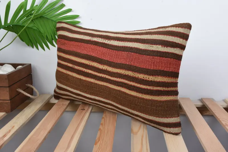 Home Decor Pillow, Couch Pillow Case, Cushion Cover, Kilim Cushion Sham, 12x20 Brown Pillow, Nautical Throw Pillow, Interior Designer Pillow - 5