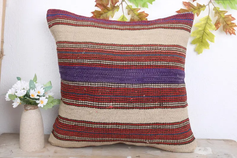 Traditional Cushion, Bed Pillow Cover, Interior Designer Pillow, Pillow Case, 18x18 Red Cushion Cover, Home Decor Pillow, Boho Pillow Sham Cover - 2