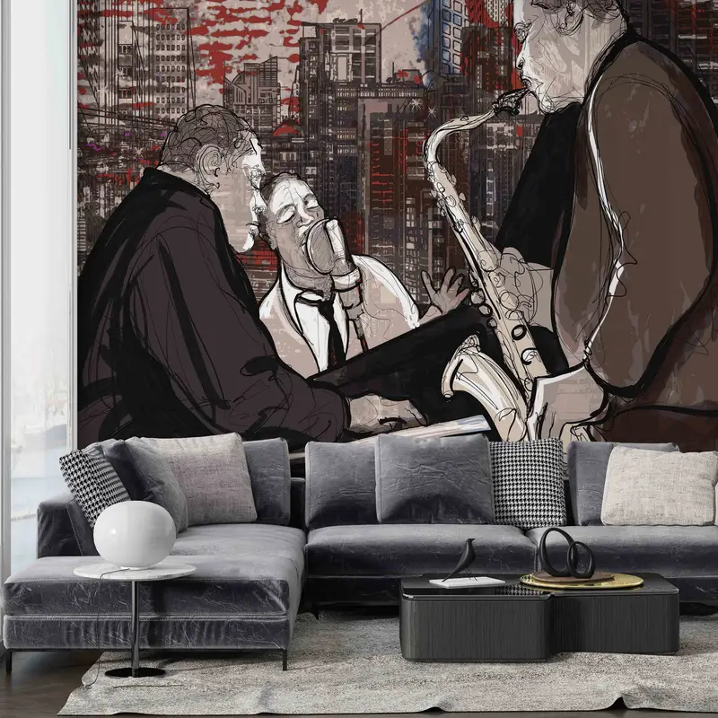 Jazz Wall Art, Wallpaper Peel And Stick, Jazz Musicians Painting Paper Art, Musical Instruments Paper Art, Music Wallpaper, 3D Origami, - 9