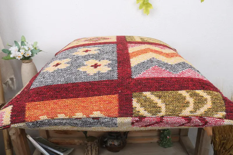 Pillow Cover, Home Decor Pillow, Gift Pillow, Boho Pillow Sham Cover, 24x24 Orange Cushion Cover, Customized Cushion Case, Colorful Cushion Case - 7