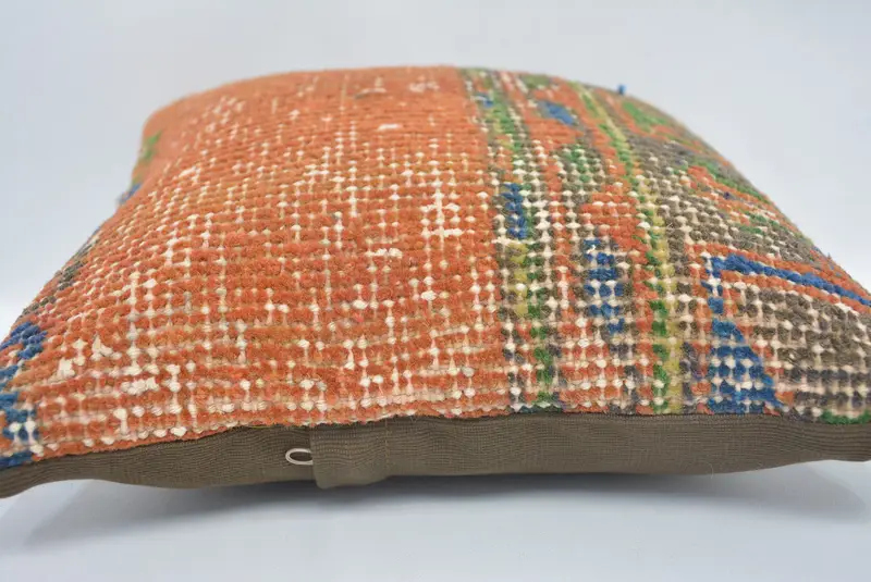 Pillow for Sofa, Kilim Cushion Sham, Oriental Pillow Case, 12x12 Red Cushion Case, Pillow Case, Bright Cushion Cover, Boho Pillow Sham Cover - 5