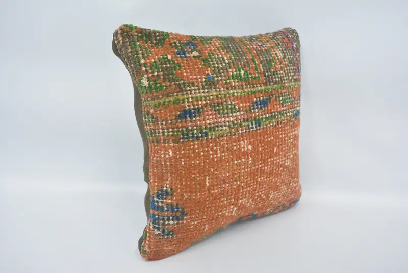 Pillow for Sofa, Kilim Cushion Sham, Oriental Pillow Case, 12x12 Red Cushion Case, Pillow Case, Bright Cushion Cover, Boho Pillow Sham Cover - 3