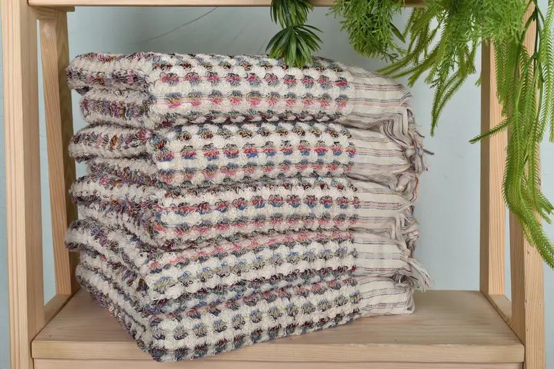 Wedding Favors Turkish Hand Towel Multicolor Beige Organic Cotton/Linen 40x20 Inches