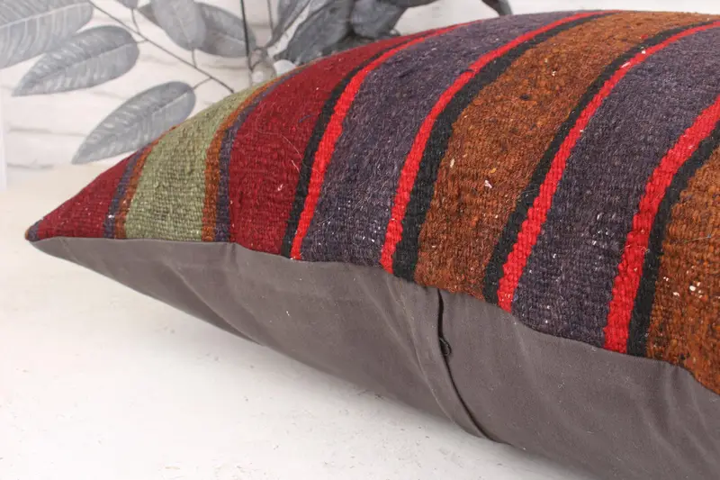 Antique Pillows, Aztec Cushion, Throw Kilim Pillow, Cushion, 24x24 Red Cushion Case, Outdoor Cushion Case, Vintage Kilim Throw Pillow - 7