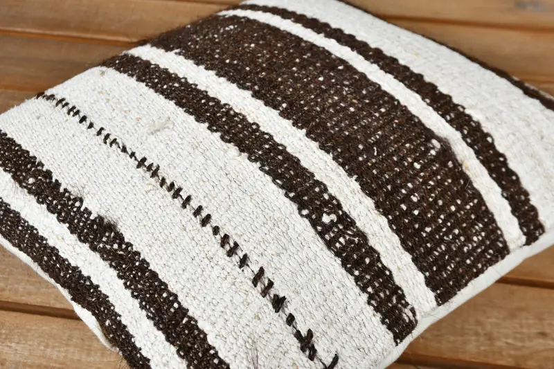Interior Designer Pillow, Boho Pillow Sham Cover, Pillow, Farmhouse Pillow Sham, Vintage Kilim Throw Pillow, 12x12 Brown Pillow - 4