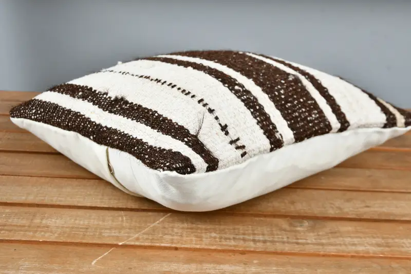 Interior Designer Pillow, Boho Pillow Sham Cover, Pillow, Farmhouse Pillow Sham, Vintage Kilim Throw Pillow, 12x12 Brown Pillow - 3