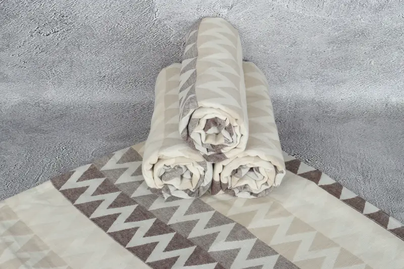 Plaj havlu hediyesi, 70x40 pamuklu zikzak tasarım havlu, sevgililer hediyesi, bekarlık partisi hediyeleri, hızlı kuru plaj havlu, havuz havlu, kumsuz havlu - 8
