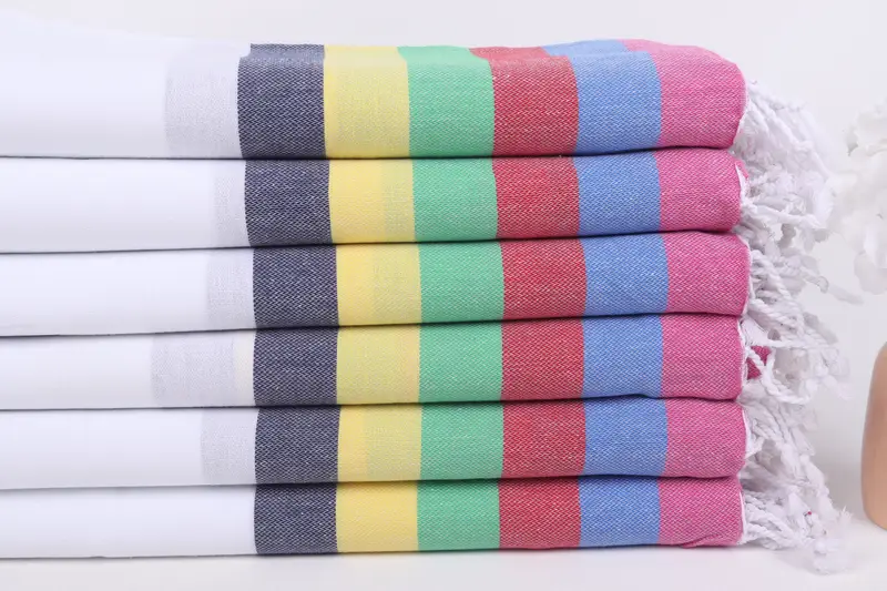 Embroidered Beach Towel, 70x40 Cotton Striped Towel, Personalized Towel, Kids Beach Towel, Engagement Gift, Bachelor Gifts, Home Decor Gifts - 3