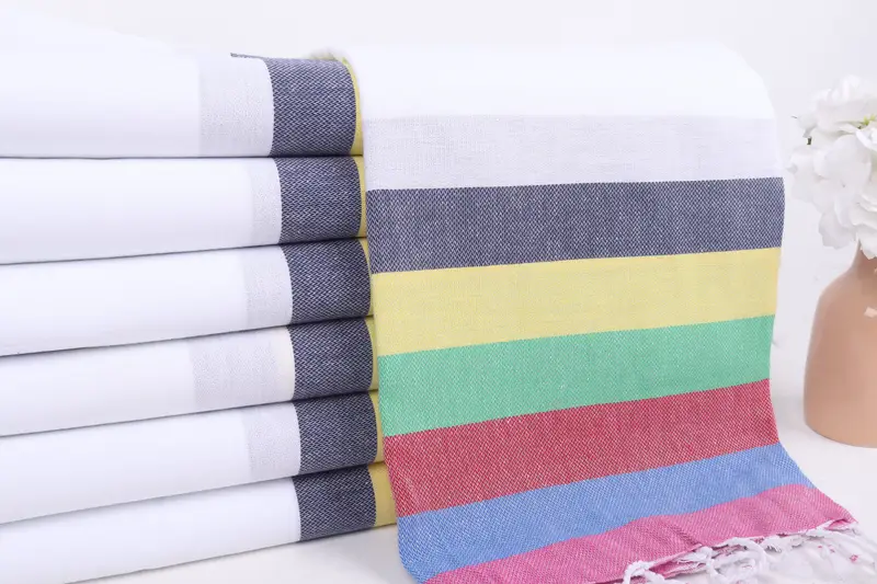 Embroidered Beach Towel, 70x40 Cotton Striped Towel, Personalized Towel, Kids Beach Towel, Engagement Gift, Bachelor Gifts, Home Decor Gifts - 2