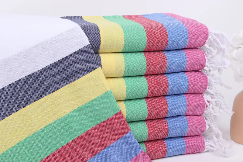 Embroidered Beach Towel, 70x40 Cotton Striped Towel, Personalized Towel, Kids Beach Towel, Engagement Gift, Bachelor Gifts, Home Decor Gifts - 1