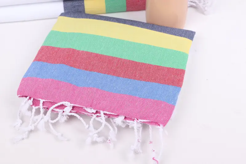 Embroidered Beach Towel, 70x40 Cotton Striped Towel, Personalized Towel, Kids Beach Towel, Engagement Gift, Bachelor Gifts, Home Decor Gifts - 5