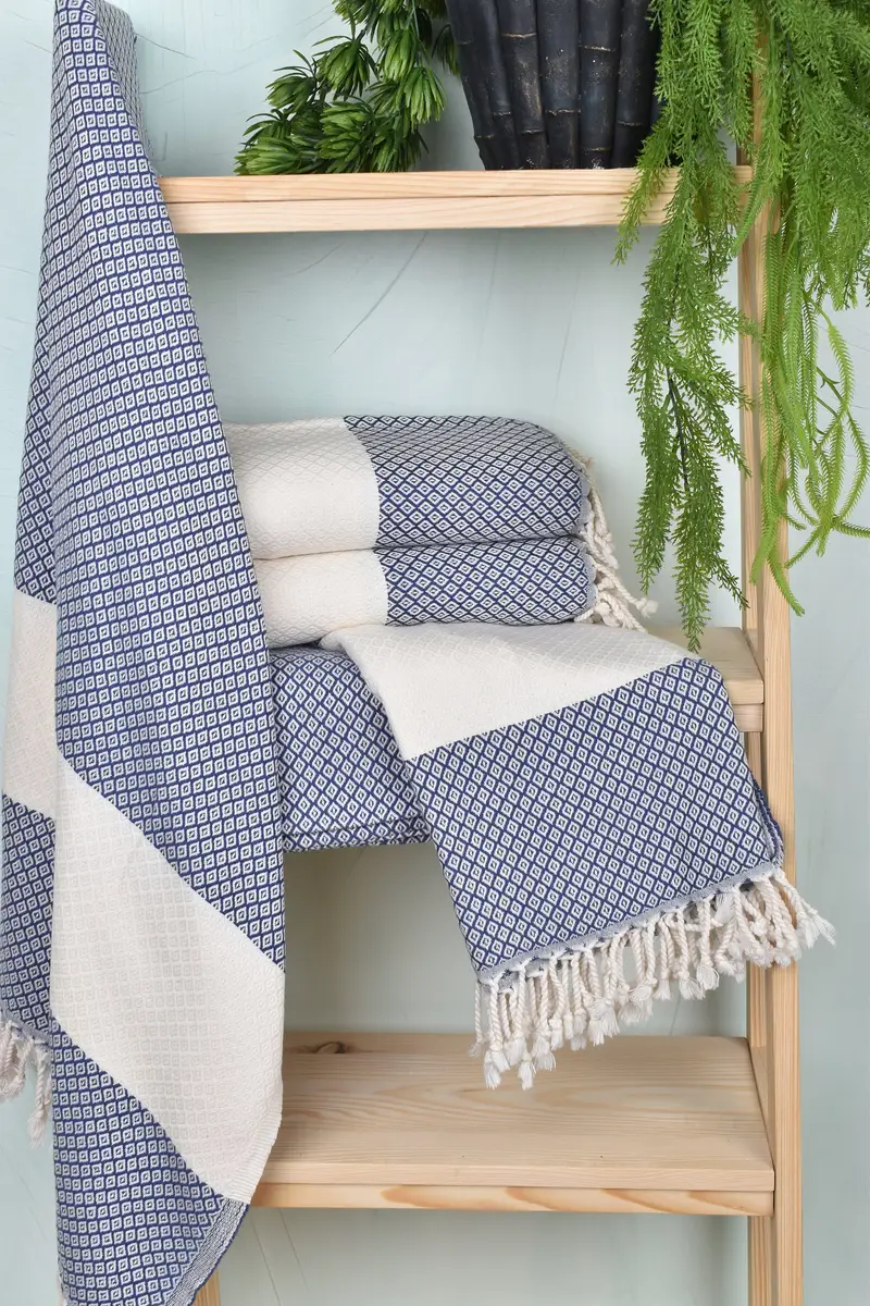 Cute Beach Towel, Turkish beach towel, Organic Turkish towel, Soft towel, Bulk Order Towel, Custom Name Towel, Gift Towel, 70x36 Linen Diamond Towel - 6