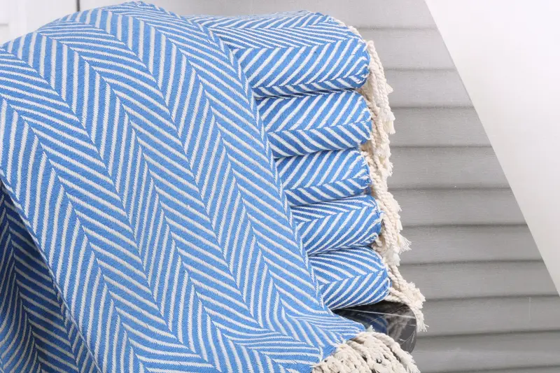 Christmas Gift Blanket Sax Blue Towel, 40x71 Inches