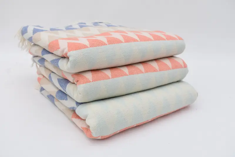 Summer Gift, Engagement Gift, Luxury Turkish peshtemal beach towel, 70x40 Cotton Zigzag Design Towel, Embroidered Towel, Housewarming Gift - 4