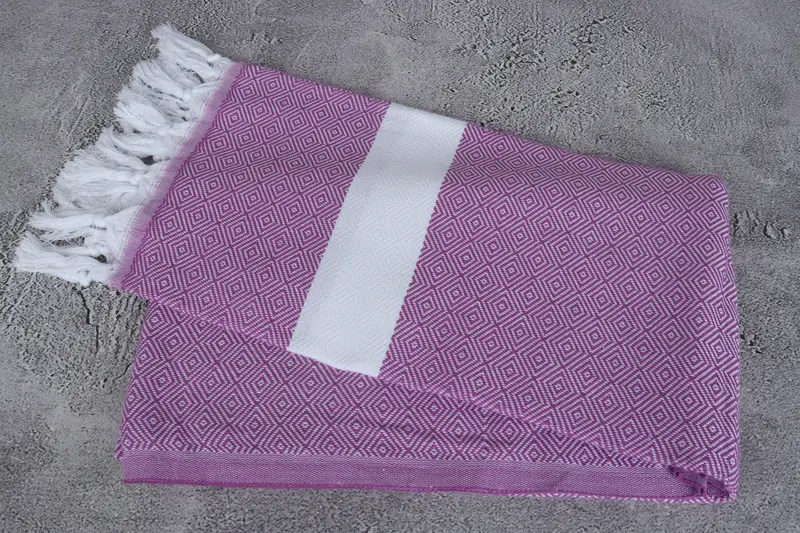Eco-friendly Turkish peshtemal towel, 70x40 Cotton Diamond Towel, Peshtemal Towel, Family Gift, Custom Towel, Soft towel, Monogrammed Turkish Towel - 6