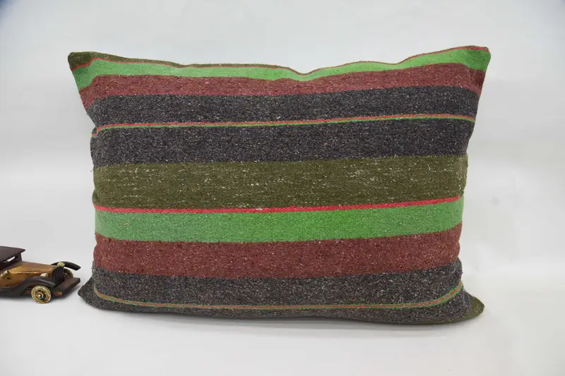 50x70 cm Home Decor Vintage Euro Sham, gestreiftes antik gewebtes grünes Kissen - 1