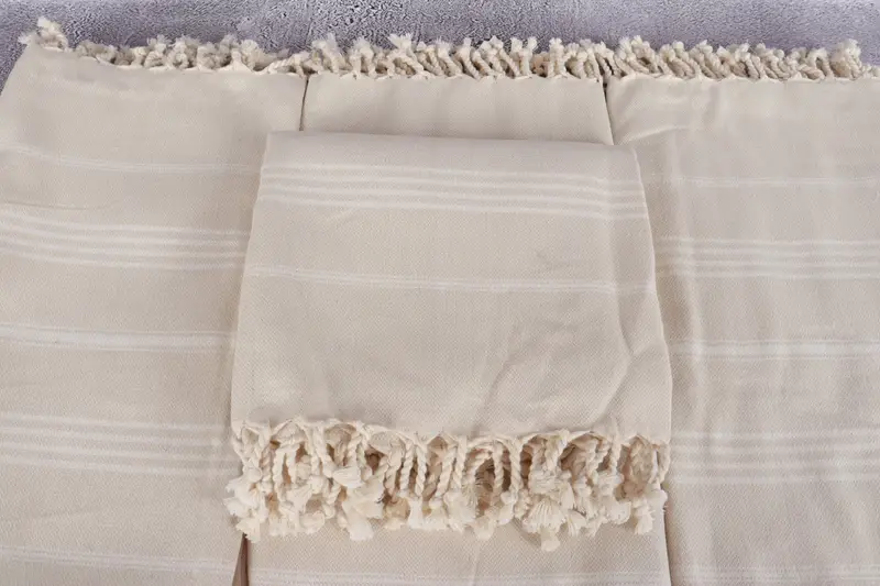 Organic Turkish towel, 68x40 Cotton Striped Towel, Soft towel, Gifts For Him, Oversized Beach Towel, Merry Christmas Gifts, Summer Gift Ideas - 4