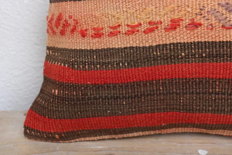 12x12 Red Pillow Sham, Pillow for Couch, Pillow, Pillow for Sofa, Vintage Kilim Throw Pillow, Southwestern Cushion Case, Sustainable Pillow Sham - 3