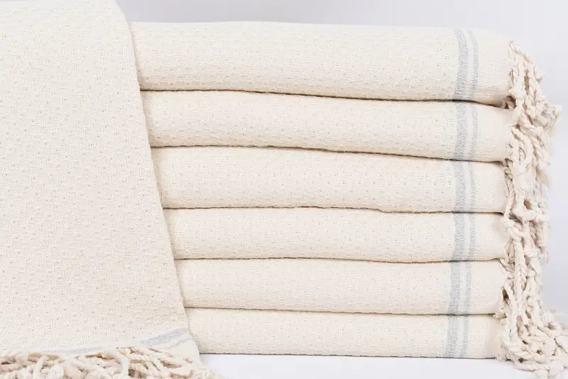 Light Gray Striped Turkish Beach Towel, 67x36 Inches, Personalized Gift