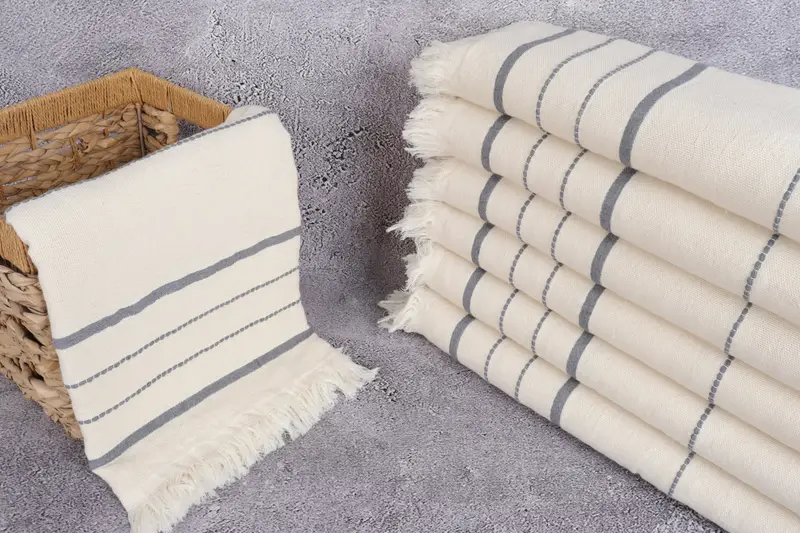 Housewarming Gift, Spa Towel, Fouta towel, Peshtemal Towel, 70x40 Cotton Striped Towel, Towel With Name, House Warming Gift, Custom Wedding Towel - 3