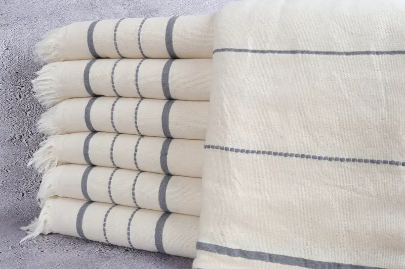 Housewarming Gift, Spa Towel, Fouta towel, Peshtemal Towel, 70x40 Cotton Striped Towel, Towel With Name, House Warming Gift, Custom Wedding Towel - 1