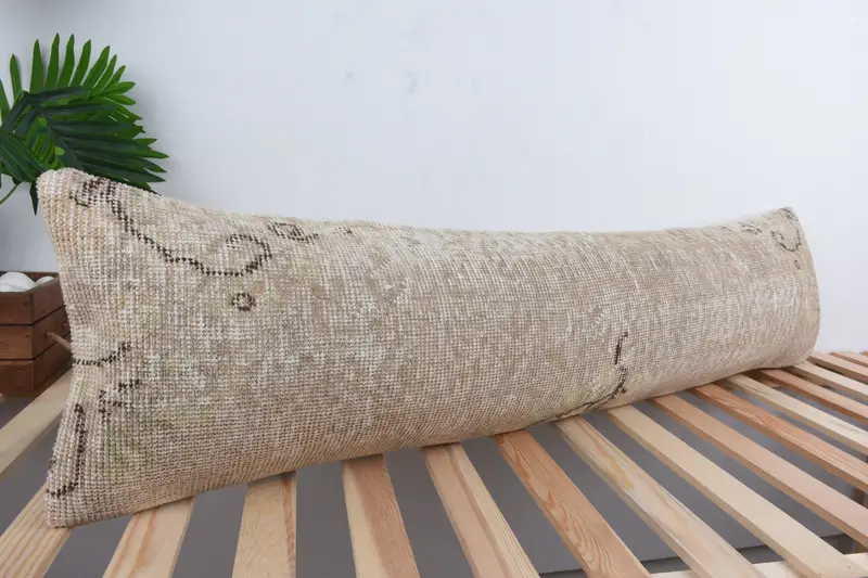 Throw Kilim Pillow, Turkish Kilim Pillow, Pillow, Vintage Pillow, 12x48 Gray Cushion Cover, Vintage Kilim Pillow Pillow Sham - 4