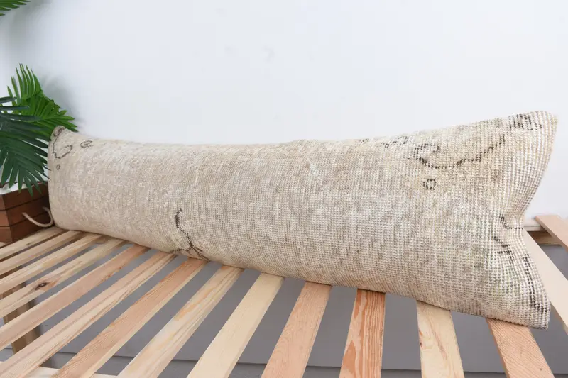 Throw Kilim Pillow, Turkish Kilim Pillow, Pillow, Vintage Pillow, 12x48 Gray Cushion Cover, Vintage Kilim Pillow Pillow Sham - 5