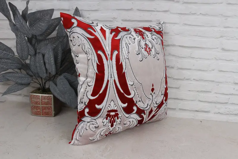 Vintage Pillow, Traditional Cushion, Pillow Cover, Tapestry Pillow Case, Pillow for Couch, 20x20 White Cushion Case, Interior Designer Pillow - 3