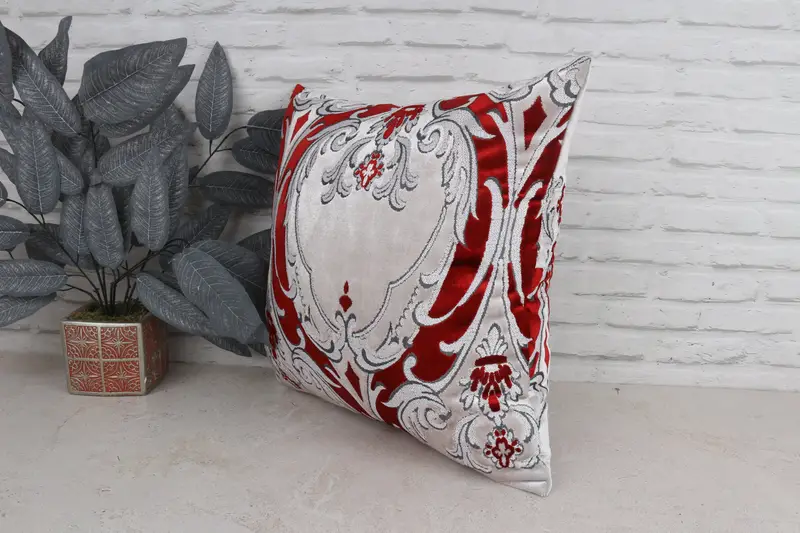 Vintage Pillow, Traditional Cushion, Pillow Cover, Tapestry Pillow Case, Pillow for Couch, 20x20 White Cushion Case, Interior Designer Pillow - 4