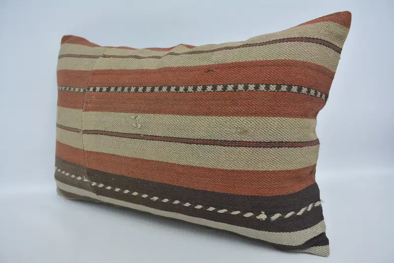 Vintage Kilim Throw Pillow, Pillow for Sofa, 16x24 Brown Cushion Cover, Pillow Cover, Nomadic Cushion Cover, Kilim Pillow - 4