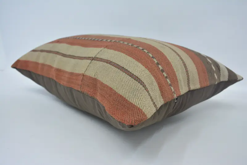 Vintage Kilim Throw Pillow, Pillow for Sofa, 16x24 Brown Cushion Cover, Pillow Cover, Nomadic Cushion Cover, Kilim Pillow - 6