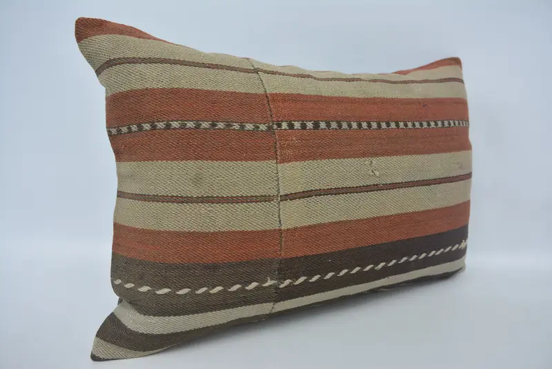 Vintage Kilim Throw Pillow, Pillow for Sofa, 16x24 Brown Cushion Cover, Pillow Cover, Nomadic Cushion Cover, Kilim Pillow - 3