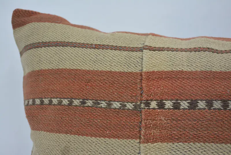 Vintage Kilim Throw Pillow, Pillow for Sofa, 16x24 Brown Cushion Cover, Pillow Cover, Nomadic Cushion Cover, Kilim Pillow - 2