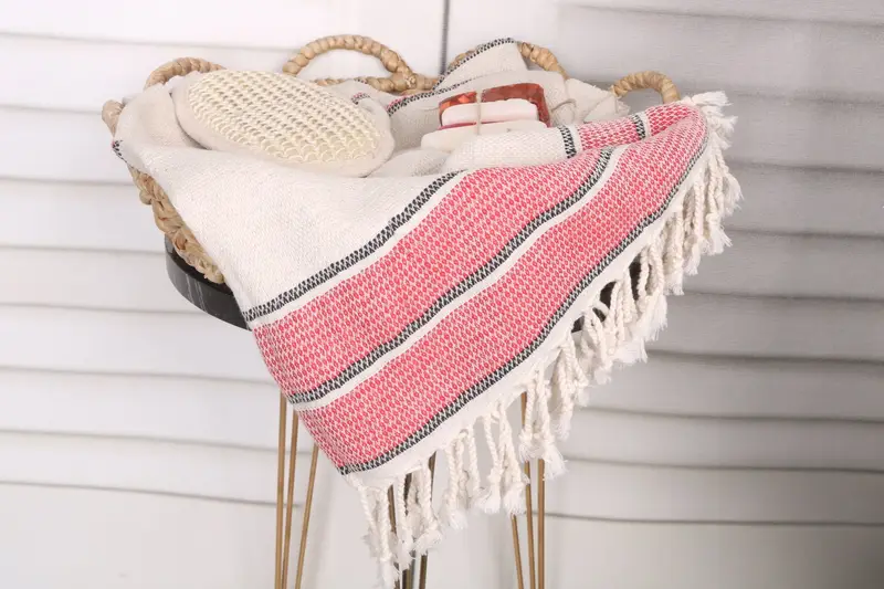 Bachelor Gift, Bachelorette Gifts, Embroidered Towel, Thin and lightweight Turkish peshtemal, Lightweight Turkish towel, 70x36 Linen Striped Towel - 2