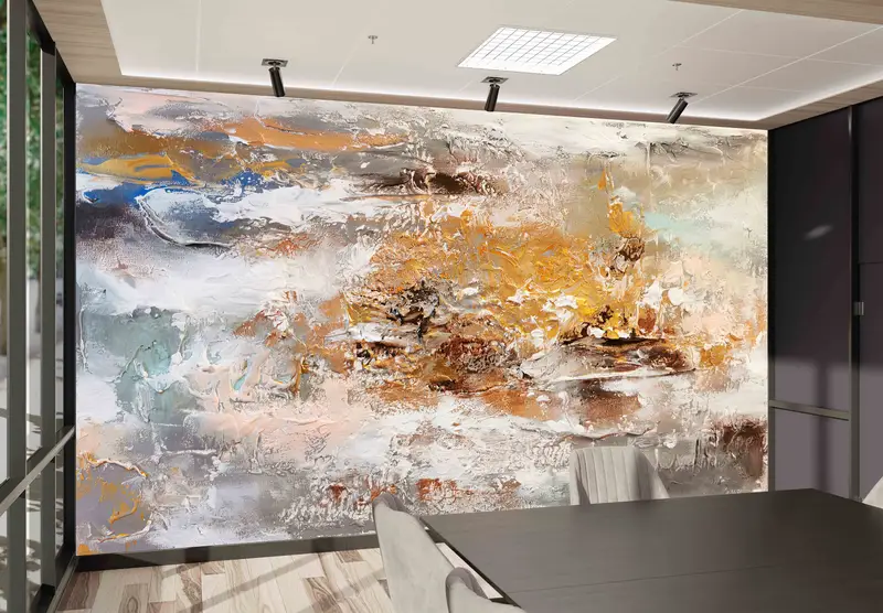 Çağdaş Petrol Kahverengi Yumuşak Tonlar Baskılı Duvar Kağıdı - Zarif Dekor