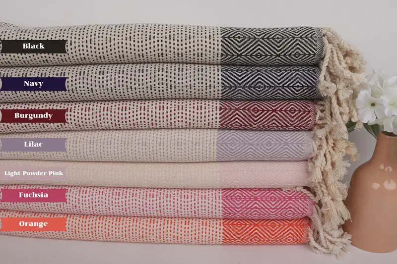 70x40 Cotton Diamond Towel, Turkish bath towel, Lightweight Turkish towel for beach, Employee Gifts, Personalized Wedding Gift, Best Friend Gift - 2