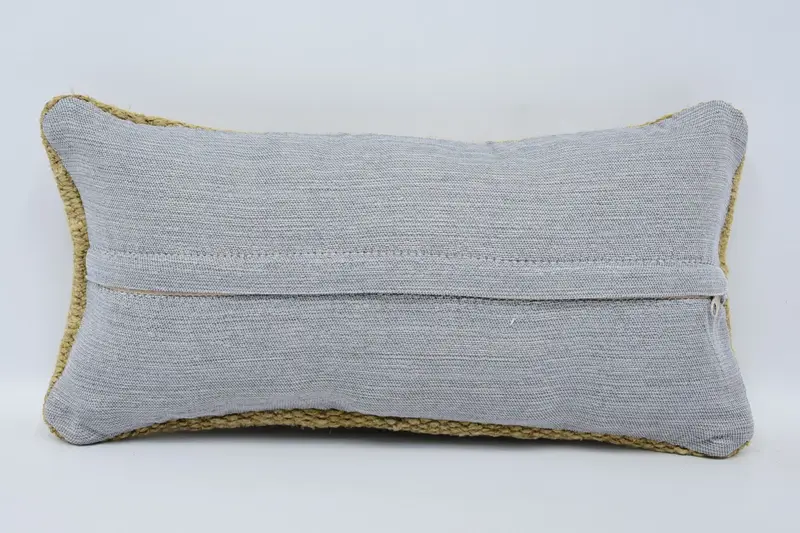 Pillow, Home Decor Pillow, Turkish Pillow, Kilim Pillow Cover, Turkish Corner Cushion Case, Bolster Throw Cushion Case, 8x16 Beige Cushion - 6