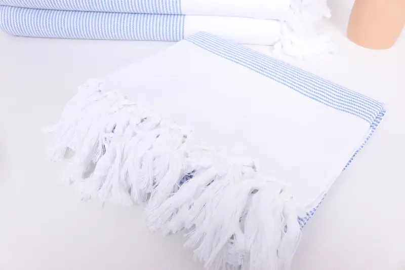 Handmade Gift, 70x40 Cotton Striped Towel, Hammam towel, Travel Towel, Bachelor Gifts, Organic cotton Turkish peshtemal towel, Absorbent towel - 5
