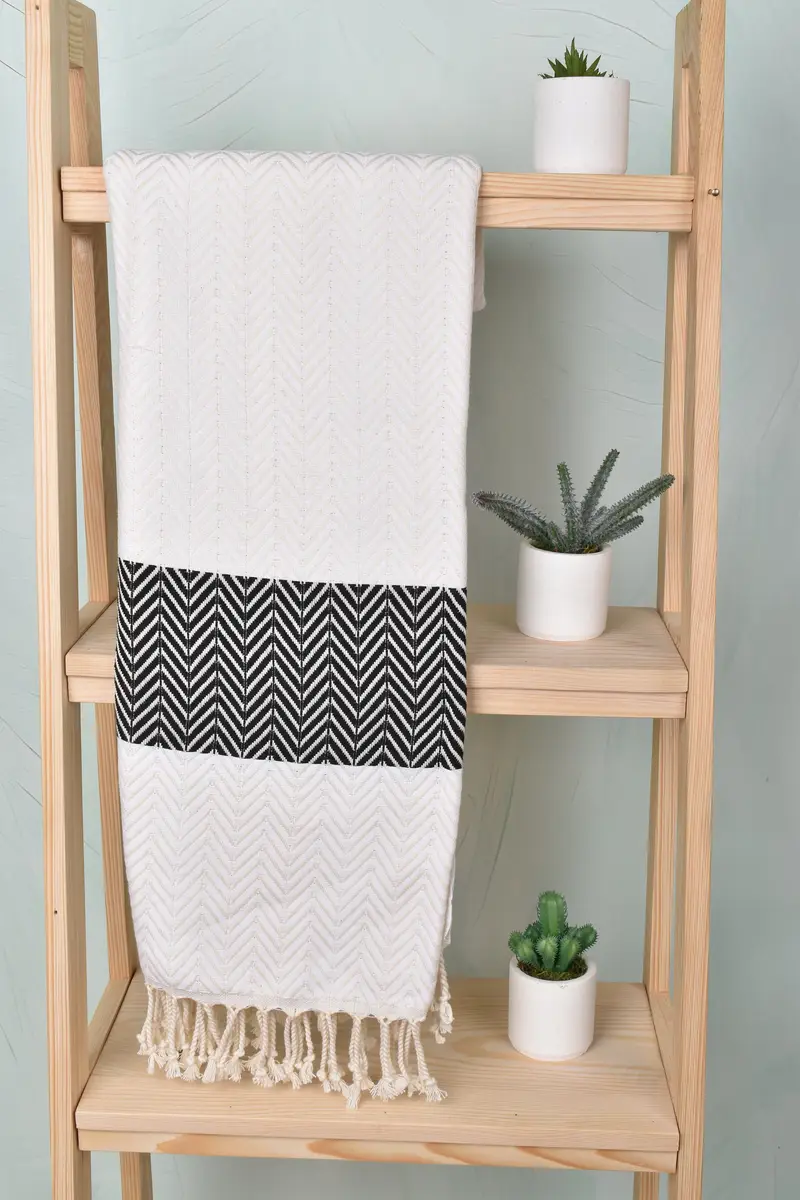 Beach towel, Embroidery Towel, Friends Beach Towel, Engagement Gift, Absorbent Turkish towel, Personalized Turkish Towel, 70x40 Cotton Chevron Towel - 8