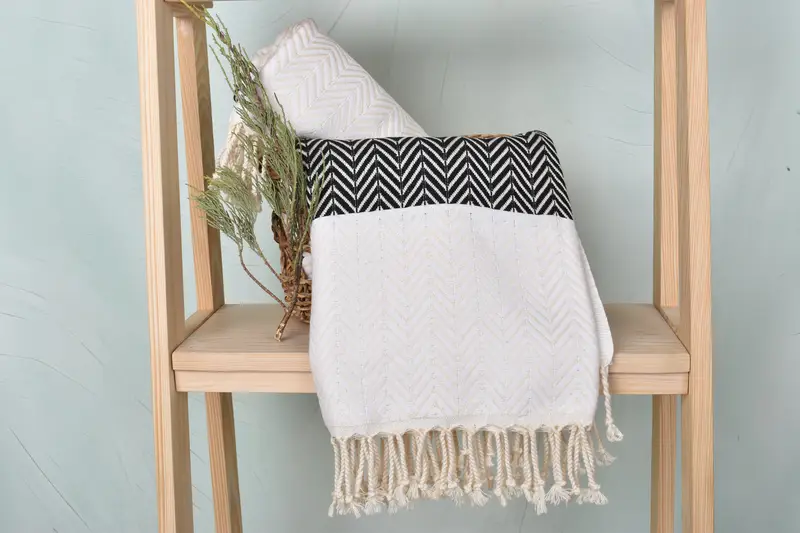 Beach towel, Embroidery Towel, Friends Beach Towel, Engagement Gift, Absorbent Turkish towel, Personalized Turkish Towel, 70x40 Cotton Chevron Towel - 4