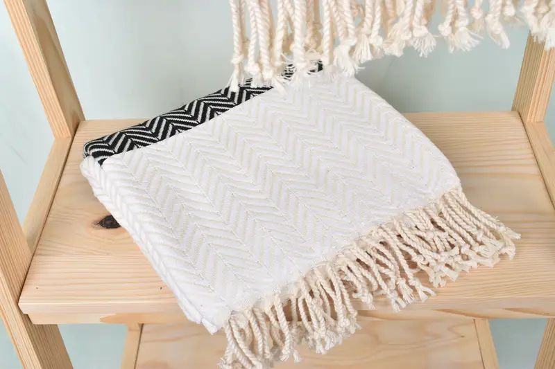 Beach towel, Embroidery Towel, Friends Beach Towel, Engagement Gift, Absorbent Turkish towel, Personalized Turkish Towel, 70x40 Cotton Chevron Towel - 5