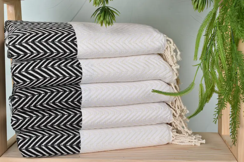 Beach towel, Embroidery Towel, Friends Beach Towel, Engagement Gift, Absorbent Turkish towel, Personalized Turkish Towel, 70x40 Cotton Chevron Towel - 2